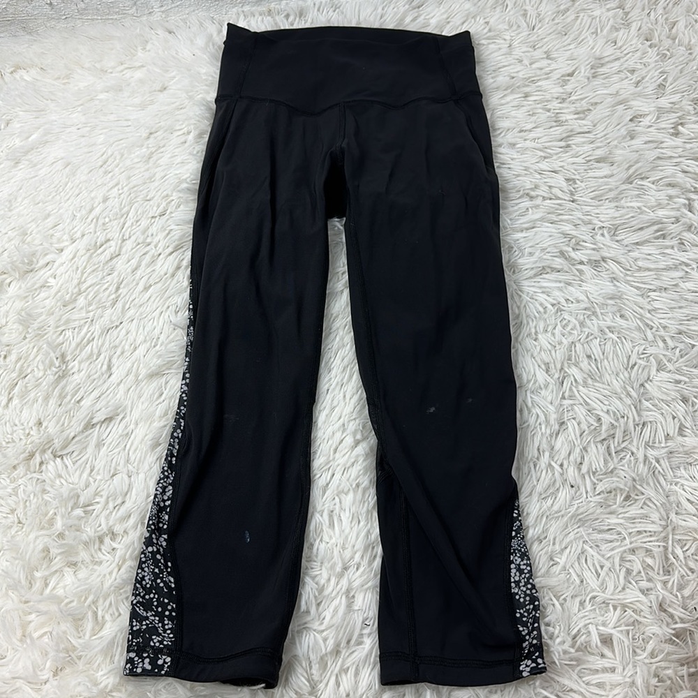 Lululemon Mix & Mesh Crop *21" Black / Chirasu Black / Black